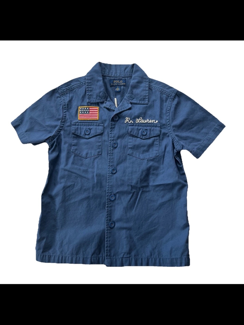 Polo Ralph Lauren Button Up Shirt Kids 5 Ralph’s Garage Embroidered Americana